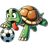 Funny Soccer Playing Turtle