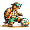 Casual turtle with soccer glasses