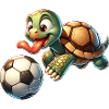 Soccer Playing Turtle Illustration