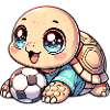 Cute turtle with soccer ball