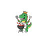 roi barbecue dinosaure parrain