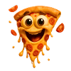Happy Pizza Face Illustration