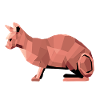 Sphynx Low Poly Cat – Geometric Design