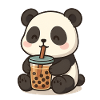 Panda bear with bubble tea