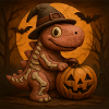 Halloween Pumpkin Dino Costume Gift