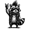 Rock Music Raccoon Funny Humor Gift Idea
