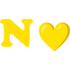 Yellow heart letter design