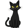 Elegant black cat illustration
