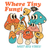 Troupe de champignons rétro