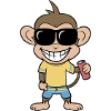 Holiday monkey with drink