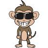 Cool monkey with sunglasses