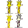 Playful Giraffes with Heart Motifs