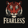 Cheeky Tiger with Fearless Text