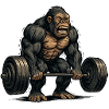 Aesthetic monkey with dumbbell