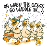 Marching Geese Waddle Parade Goose