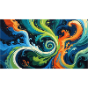 Artistic swirl of colour