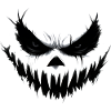 Menacing Smile Skull Face Print