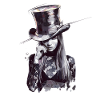 Mysterious lady with top hat