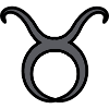Taurus Zodiac Sign Symbol Black & Gray