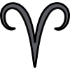 Widder Sternzeichen Symbol Schwarz & Grau