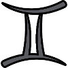 Geimini Zodiac Sign Symbol Black & Gray
