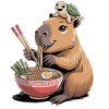Cute capybara, ramen, turtle, capybara