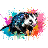 Opossum, ilustration,Beutelratte, bunt, Graffiti