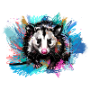 Opossum, ilustration,Beutelratte, bunt, Graffiti