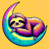 Sloth sleeps on the Moon