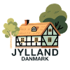 Juetland half-timbered house with trees