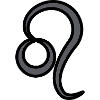 Löwe Sternzeichen Symbol Schwarz & Grau