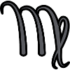 Virgo Zodiac Sign Symbol Black & Gray