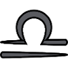 Libra Zodiac Sign Symbol Black & Gray