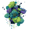Cyber-Flowers – Futuristic flower illustration.