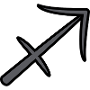 Sagittarius Zodiac Sign Symbol Black & Gray