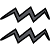 Aquarius Zodiac Sign Symbol Black & Gray