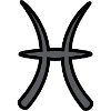 Fische Sternzeichen Symbol Schwarz & Grau