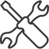 Wrench and Screwdriver Logo Icon Symbol
