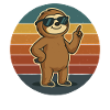 Sloth Retro Look with Sunglasses