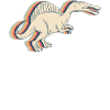 Spinosaurus Dinosaur Retro Line Art
