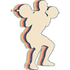 Squats Workout Gym Retro Line Art