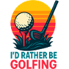 Golfing Retro Sunset