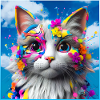 Farbenfrohe Katze