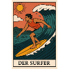 The Surfer Mural with Sunlight