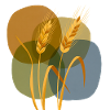 Golden grain pattern on pastel background