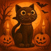 Effrayant citrouille chat cadeau d’Halloween