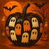 Spooky Pumpkin Ghosts Halloween Gift
