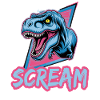 T-Rex Scream Retro Dinosaur Art