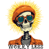 Skelett mit Sunset Lackleder Haar