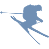 Skier Silhouette im Sprung